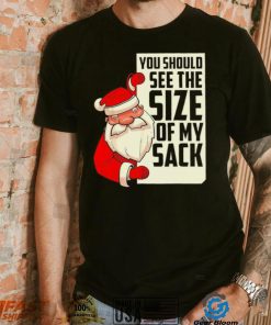 Funny Santa Christmas you should see the size of my sack art shirt