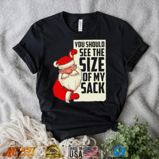 Funny Santa Christmas you should see the size of my sack art shirt