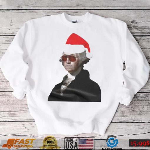 George Washington santa hat Christmas shirt