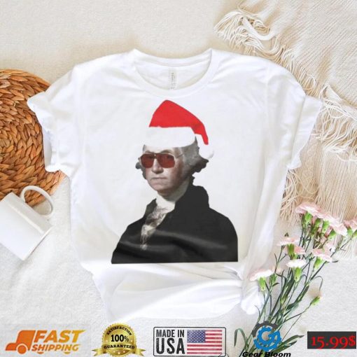 George Washington santa hat Christmas shirt