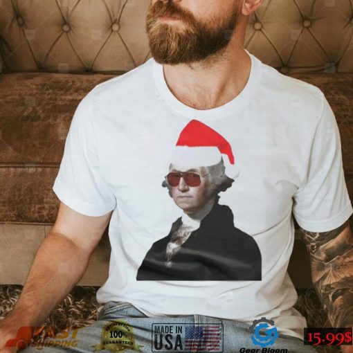 George Washington santa hat Christmas shirt