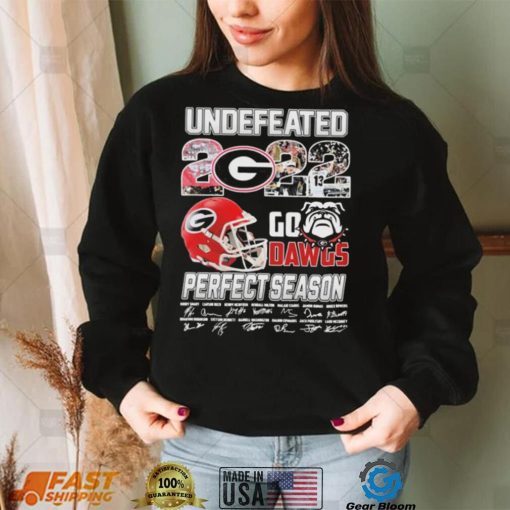 Georgia Bulldogs Undefeated 2022 Go Dawgs Perfect Season Signatures Shirt