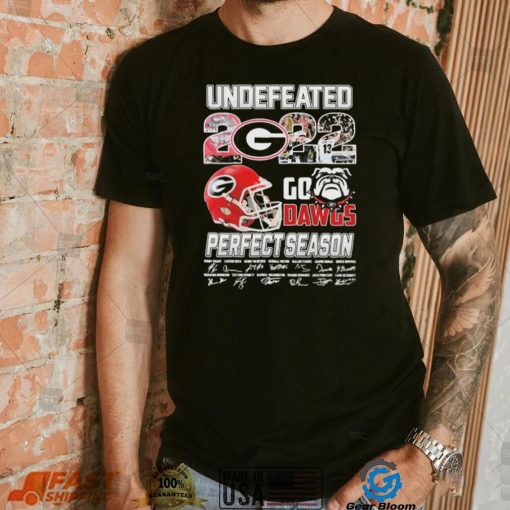 Georgia Bulldogs Undefeated 2022 Go Dawgs Perfect Season Signatures Shirt