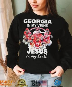 Georgia Football 2022 In My Veins Jesus In My Hearts Signatures Shirt