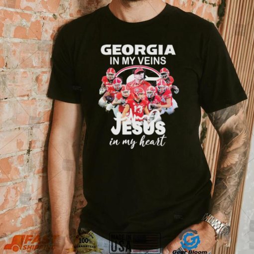 Georgia Football 2022 In My Veins Jesus In My Hearts Signatures Shirt