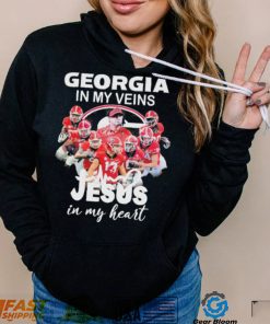 Georgia Football 2022 In My Veins Jesus In My Hearts Signatures Shirt