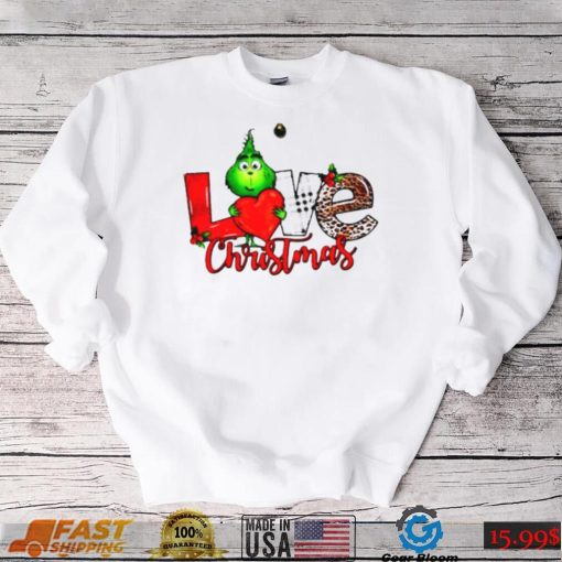 Grinch hug heart loves 2022 Christmas sweater