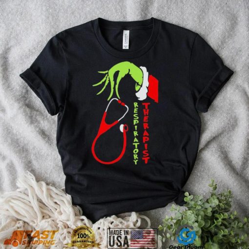 Hand Grinch Hand Respiratory Therapist Shirt