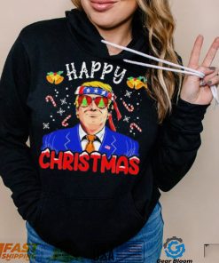 Happy Christmas American Flag Trump Ugly Christmas Shirt