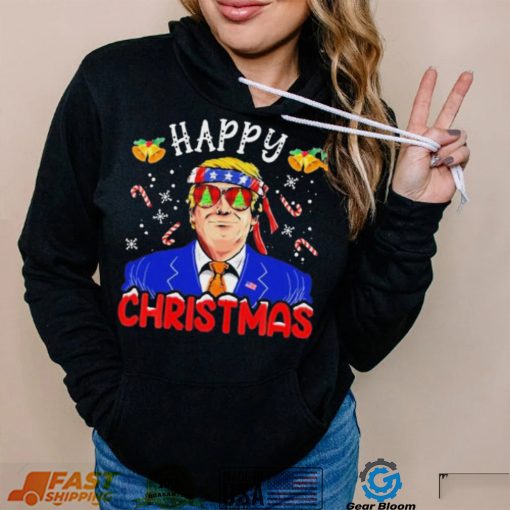 Happy Christmas American Flag Trump Ugly Christmas Shirt