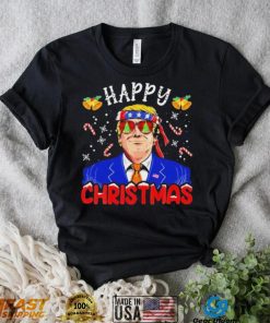 Happy Christmas American Flag Trump Ugly Christmas Shirt