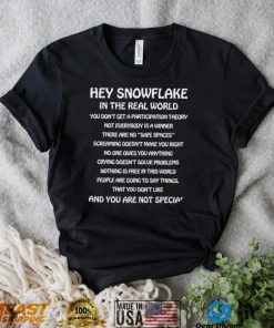 Hey snowflake in the real world 2022 shirt