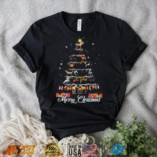 Horses Xmas Tree Merry Christmas Shirt