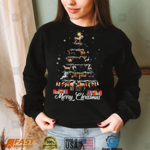 Horses Xmas Tree Merry Christmas Shirt