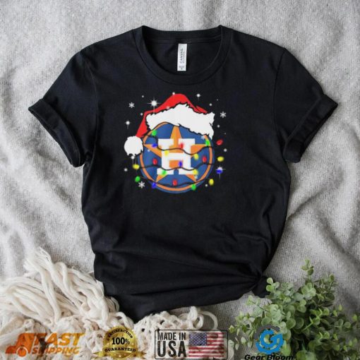 Houston Astros Logo Santa Hat Christmas Light Shirt