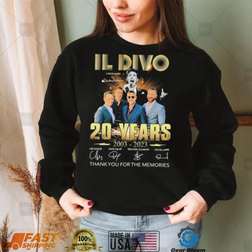 IL Divo Carlos Marin 20 Years 2003 2023 Thank You For The Memories Signature Shirt