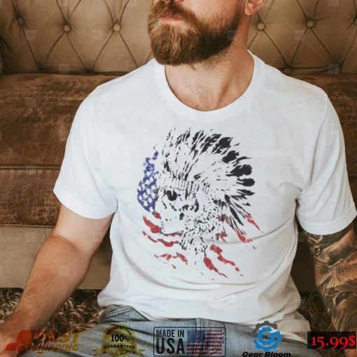 Indian hunter American flag t shirt