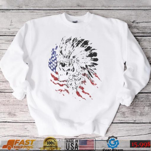 Indian hunter American flag t shirt