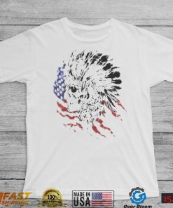 Indian hunter American flag t shirt