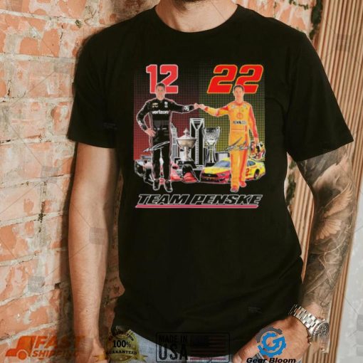 Indycar Will Power And Nascar Joey Logano Team Penske Signatures Shirt