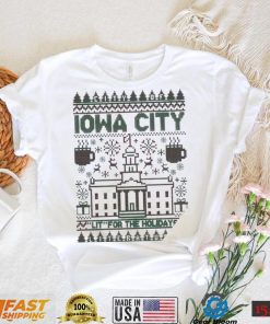 Iowa City lit for the holidays ugly Christmas shirt