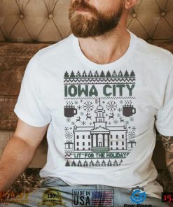 Iowa City lit for the holidays ugly Christmas shirt