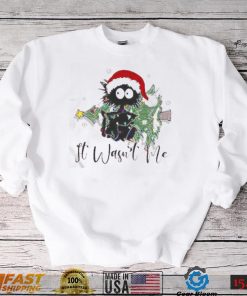 It Wasnt Me Cat Merry Christmas Funny Christmas Cat Shirt