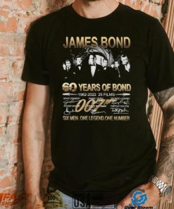 James Bond 007 06 Years Of Bond 1962 2022 25 Films Six Men One Legend One Number Signatures Shirt