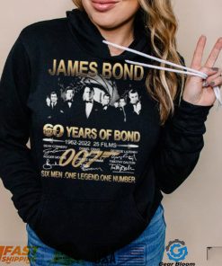 James Bond 007 06 Years Of Bond 1962 2022 25 Films Six Men One Legend One Number Signatures Shirt