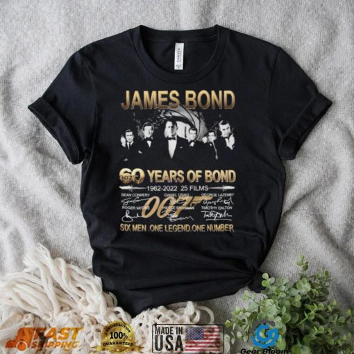 James Bond 007 06 Years Of Bond 1962 2022 25 Films Six Men One Legend One Number Signatures Shirt