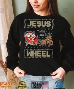 Jesus Take The Wheel Tacky Christmas Ugly Shirt