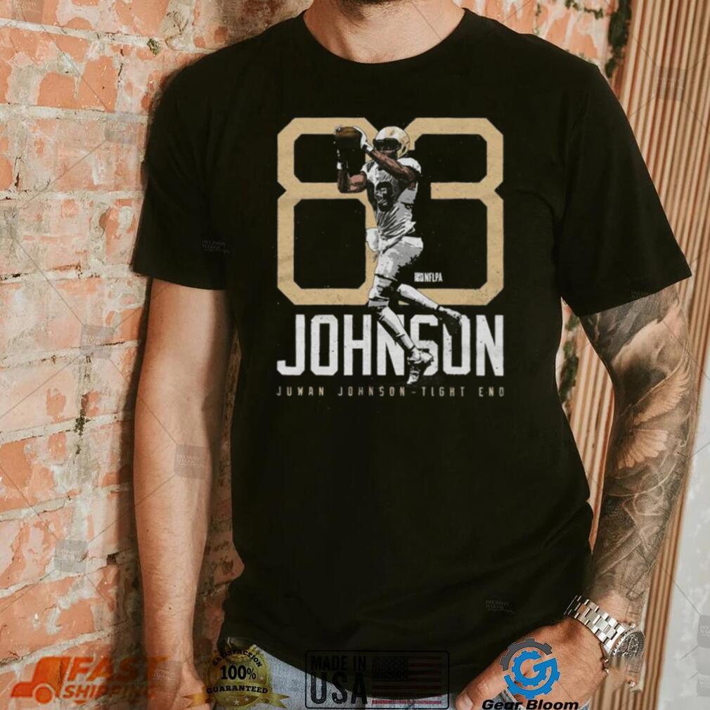Juwan Johnson New Orleans Saints Tight End Bold Number Shirt Juwan Johnson New Orleans Saints Tight End Bold Number Shirt