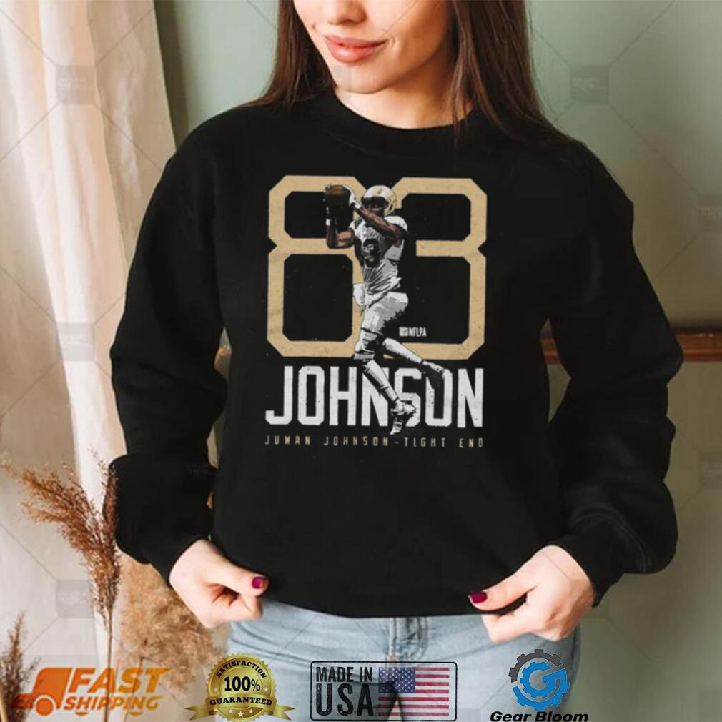 Juwan Johnson New Orleans Saints Tight End Bold Number Shirt Juwan Johnson New Orleans Saints Tight End Bold Number Shirt