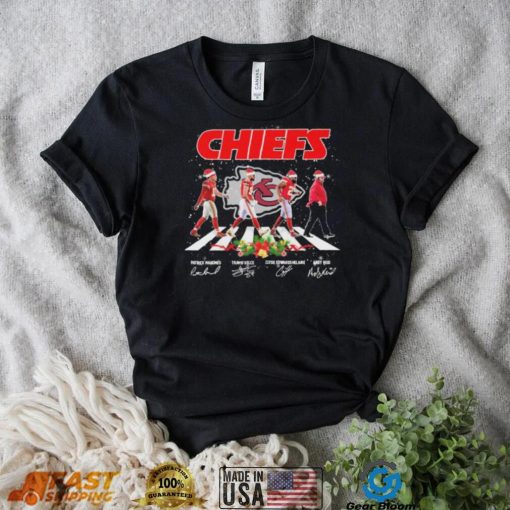 Kansas City Chiefs Team Abbey Road Christmas Signatures Shirt