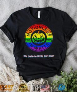 LGBT Pumpkin Motionless In White we United to write our code logo shirt