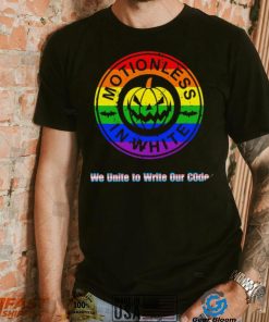 LGBT Pumpkin Motionless In White we United to write our code logo shirt