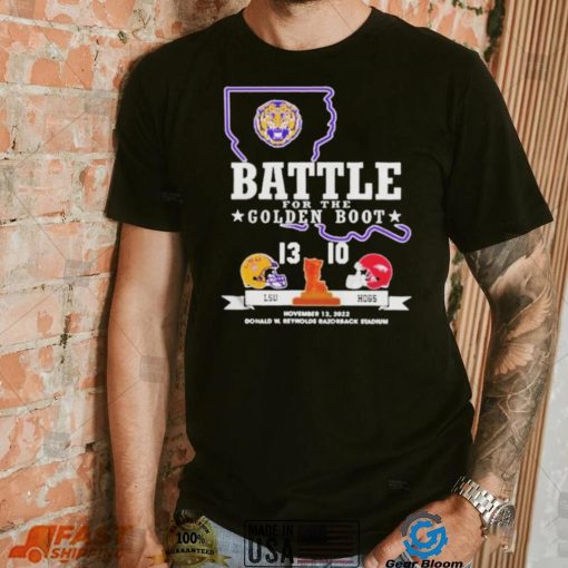 LSU Tiger 13 10 Arkansas Razorback Football Battle For The Golden Boot 2022 Final Score Shirt