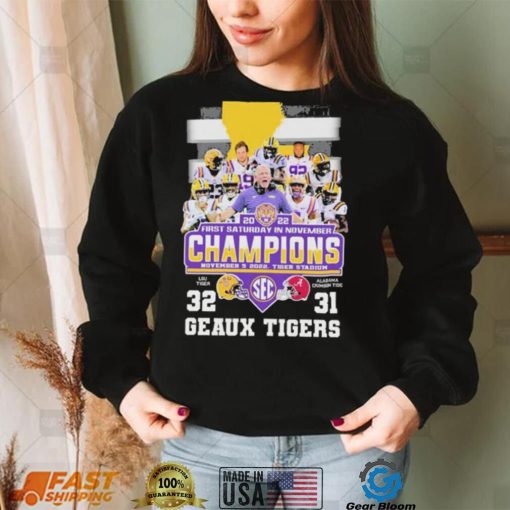 LSU Tigers Team First Saturday In November Champions 2022 Shirt