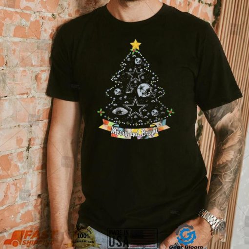 Merry And Bright Dallas Cowboys NFL Christmas Tree 2022 Shirt