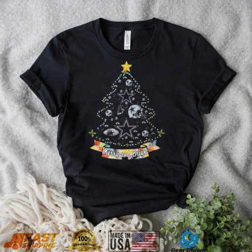 Merry And Bright Dallas Cowboys NFL Christmas Tree 2022 Shirt