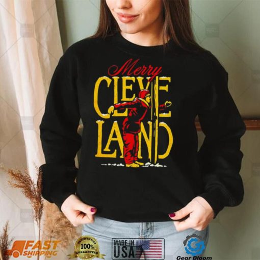 Merry Cleveland Christmas flag pole 2022 shirt