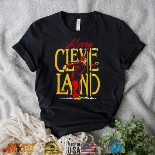 Merry Cleveland Christmas flag pole 2022 shirt