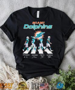 Miami Dolphins Raheem Mostert Jaylen Waddle Tyreek Hill And Tua Tagovailoa Abbey Road Signatures Shirt