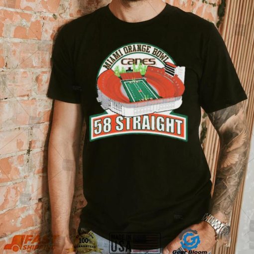 Miami Hurricanes Orange Bowl 58 Straight T Shirt