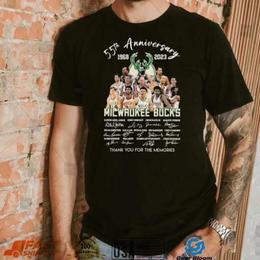 Milwaukee Bucks 55th Anniversary 1968 2023 Thank You For The Memories Signatures Shirt