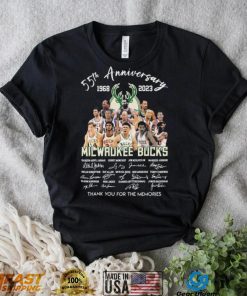 Milwaukee Bucks 55th Anniversary 1968 2023 Thank You For The Memories Signatures Shirt