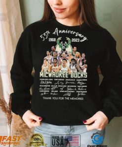 Milwaukee Bucks 55th Anniversary 1968 2023 Thank You For The Memories Signatures Shirt