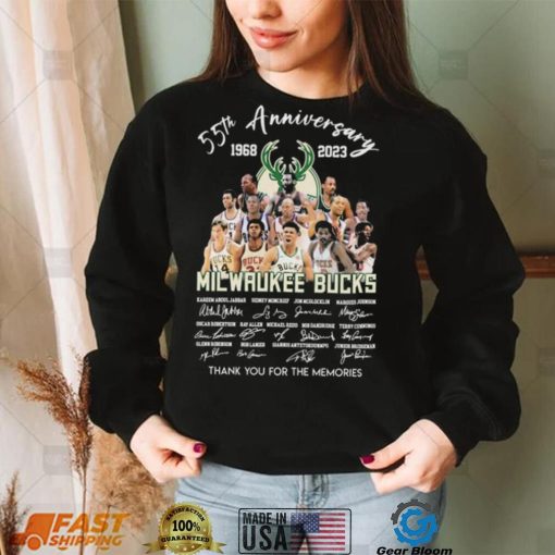 Milwaukee Bucks 55th Anniversary 1968 2023 Thank You For The Memories Signatures Shirt