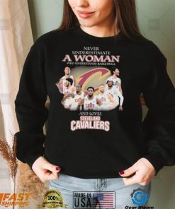 Never Underestimate A Woman Who Understands Basketball And Loves Cleveland Cavaliers Signatures Shirt