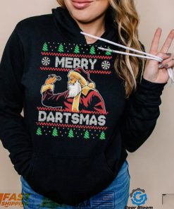 Official Santa Plays Darts Merry Dartsmas Ugly Christmas Shirt